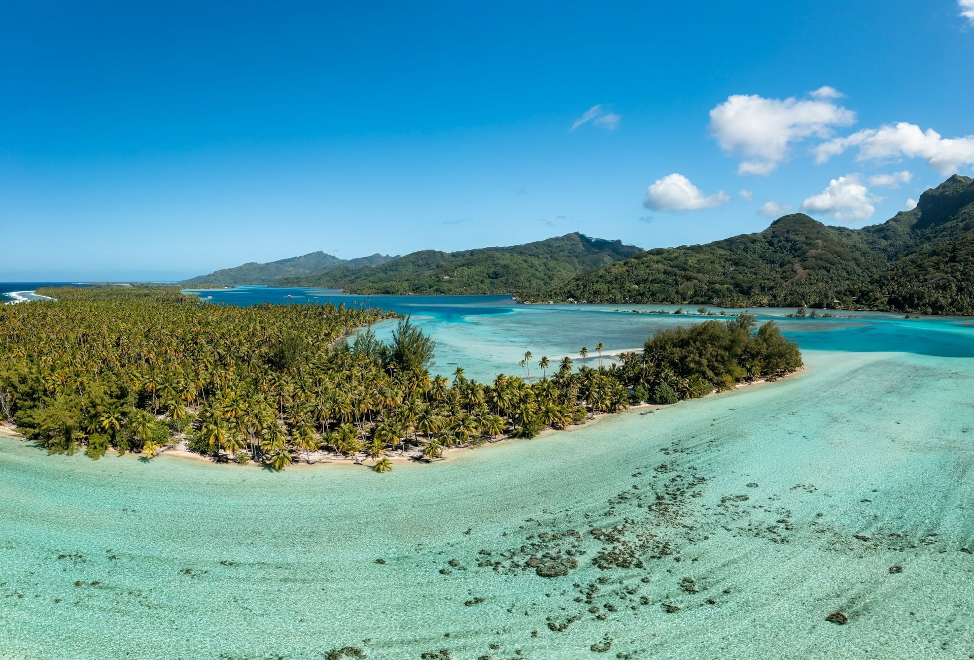 Huahine, Aerial Drone View, French Polynesia