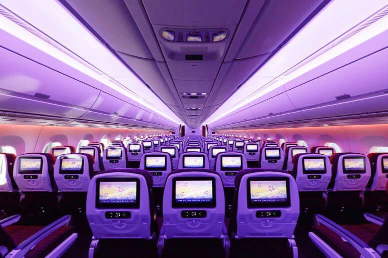 Thai Airways A350 Aircraft, Economy Cabin 