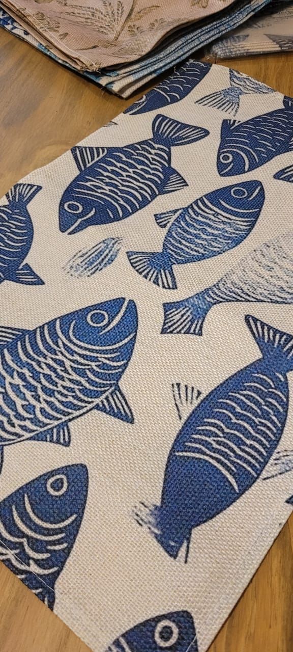 Individuales Simil Arpillera Pez