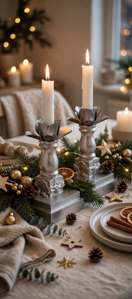 Candelabro Plateado