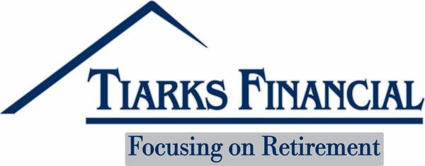 Tiarks Financial logo with navy roofline and tagline, “Focusing on Retirement”
