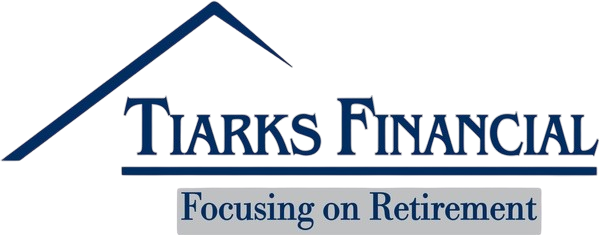 Tiarks Financial logo with blue roofline and tagline “Focusing on Retirement”