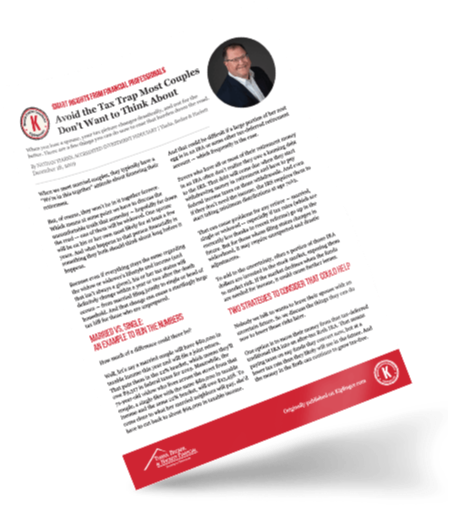 Tilted white flyer with red accents, a circular portrait, and several columns of text about Texas A&M; red footer banner