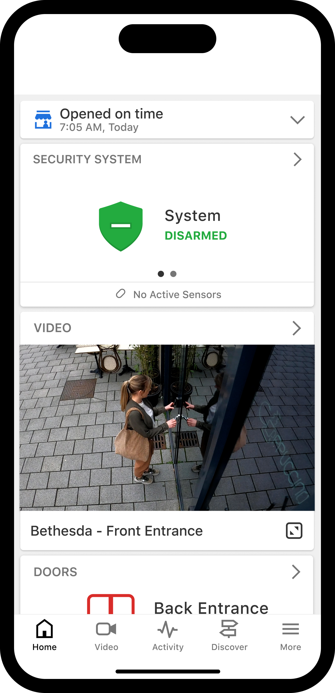 business security system on phone