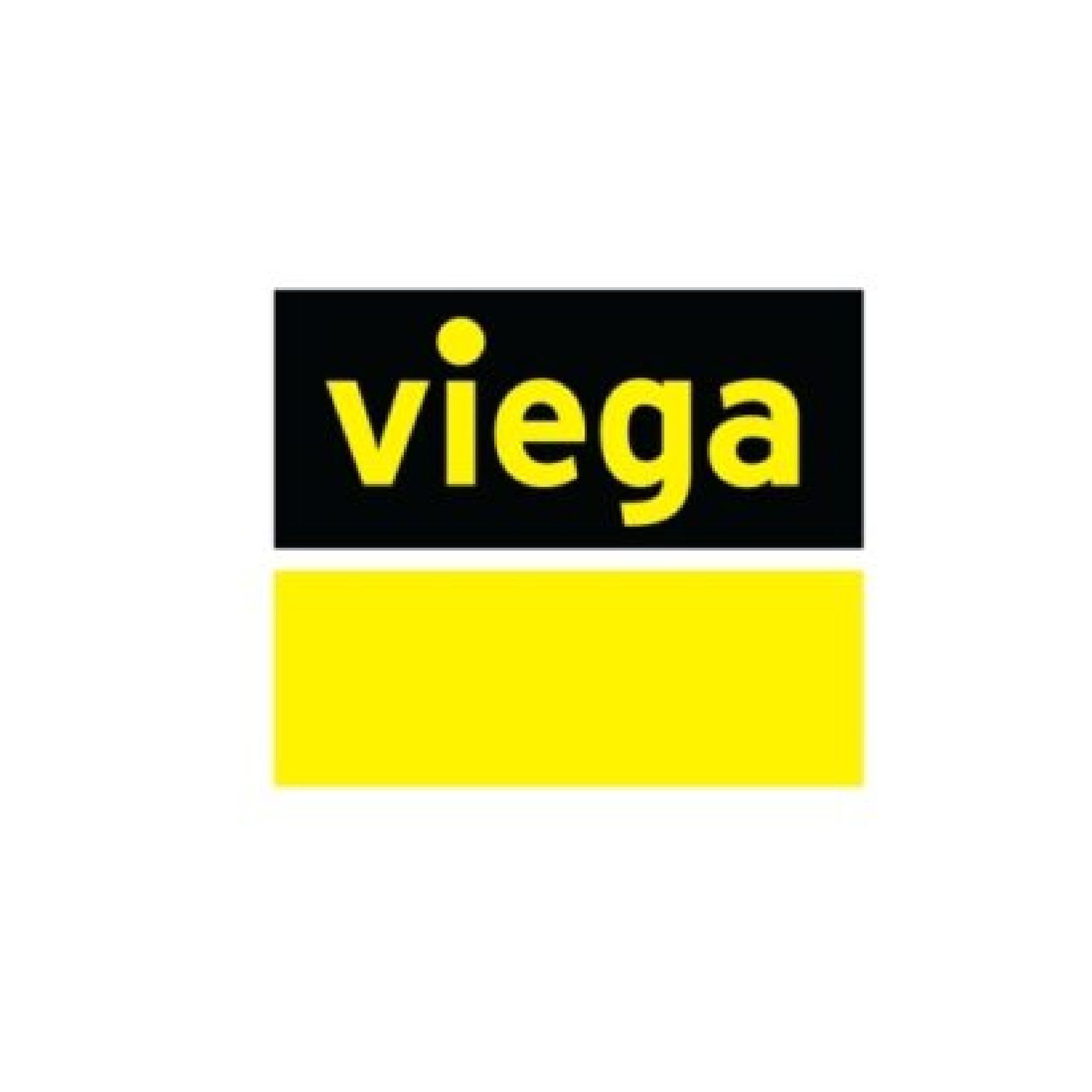 A yellow and black logo for viega on a white background.