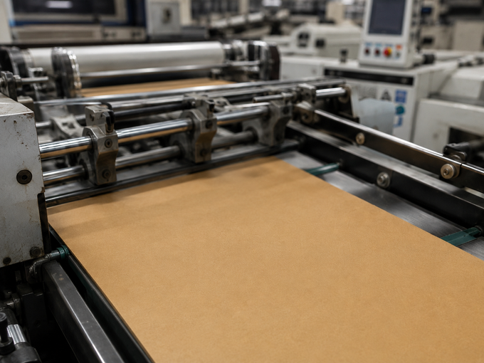 Carta che scorre attraverso una macchina da stampa industriale