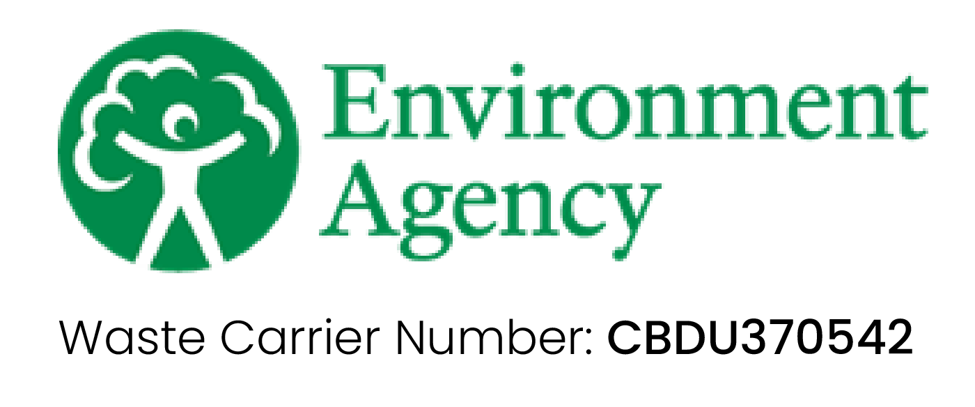 Environment Agency logo with Waste Carrier Number: CBDU370542.