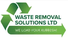 Green recycling symbol and arrow with text
