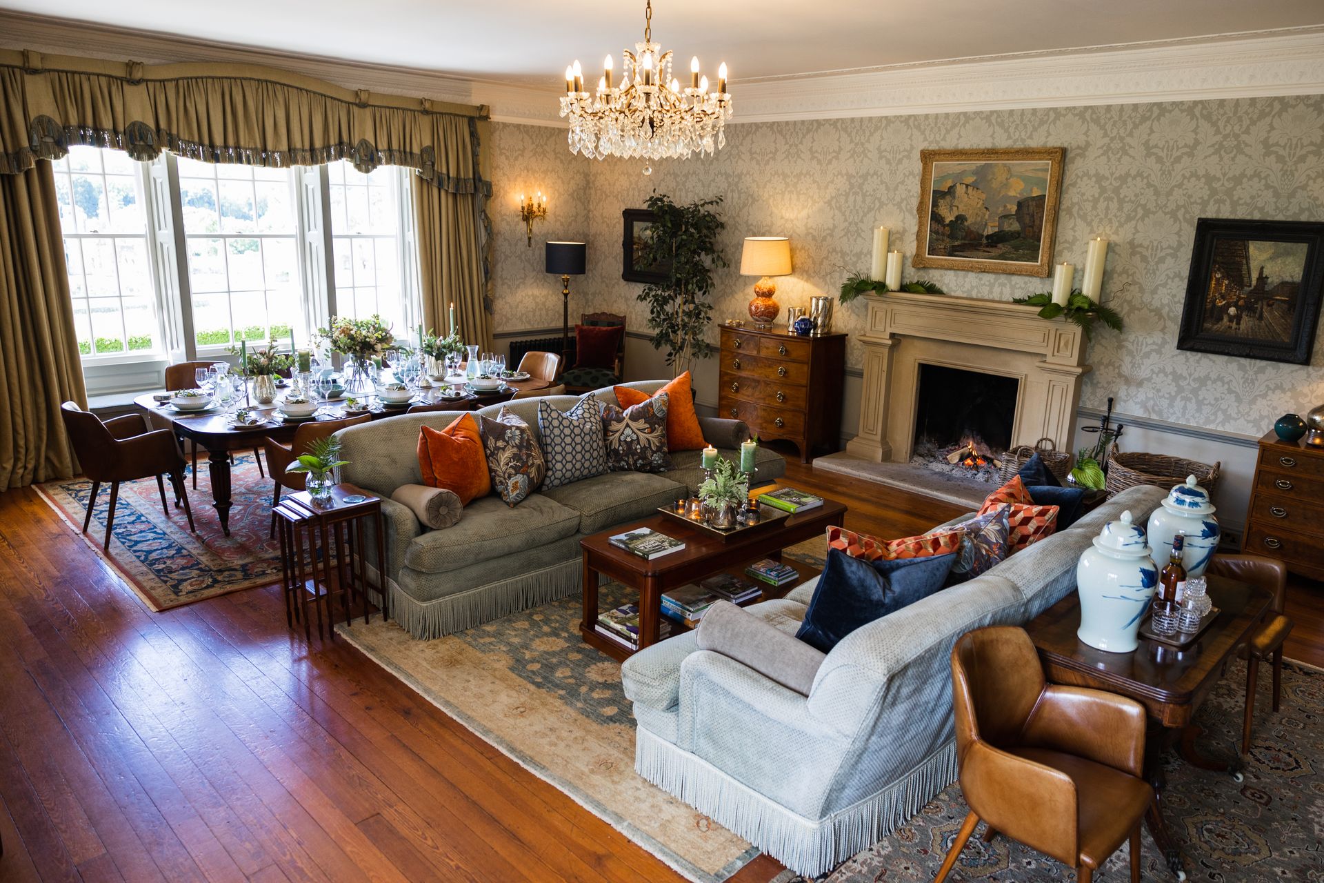 The drawing room at Easby Hall