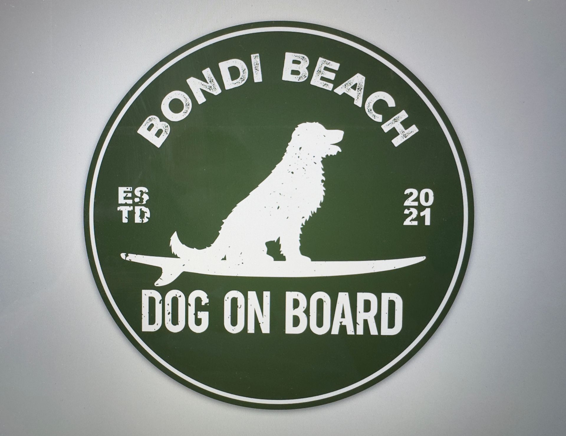 dog on board bondi beach