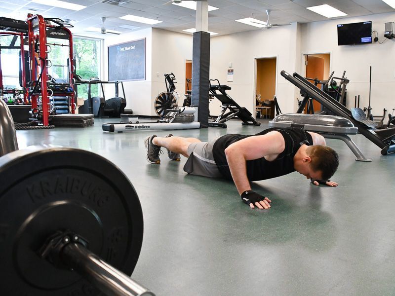 Man working out in HAC personal training studio