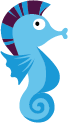An animated image of a seahorse.