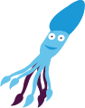 An animated image of a squid.