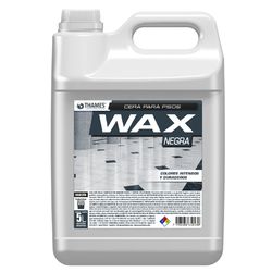 Jarra de plástico blanca con las etiquetas “WAX” y “NE-GHA”, con tapa y asa grises.