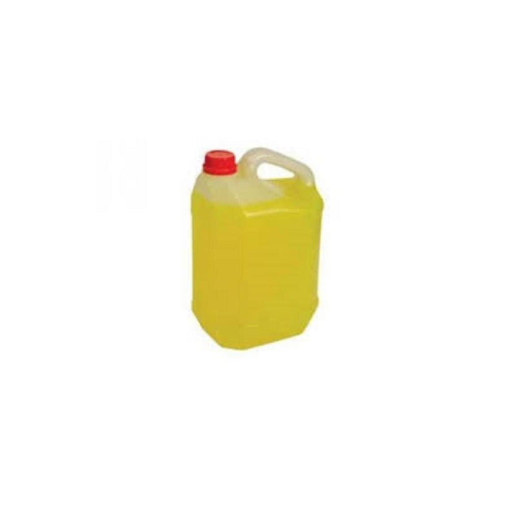 Bidón de plástico amarillo con tapa y asa rojas.