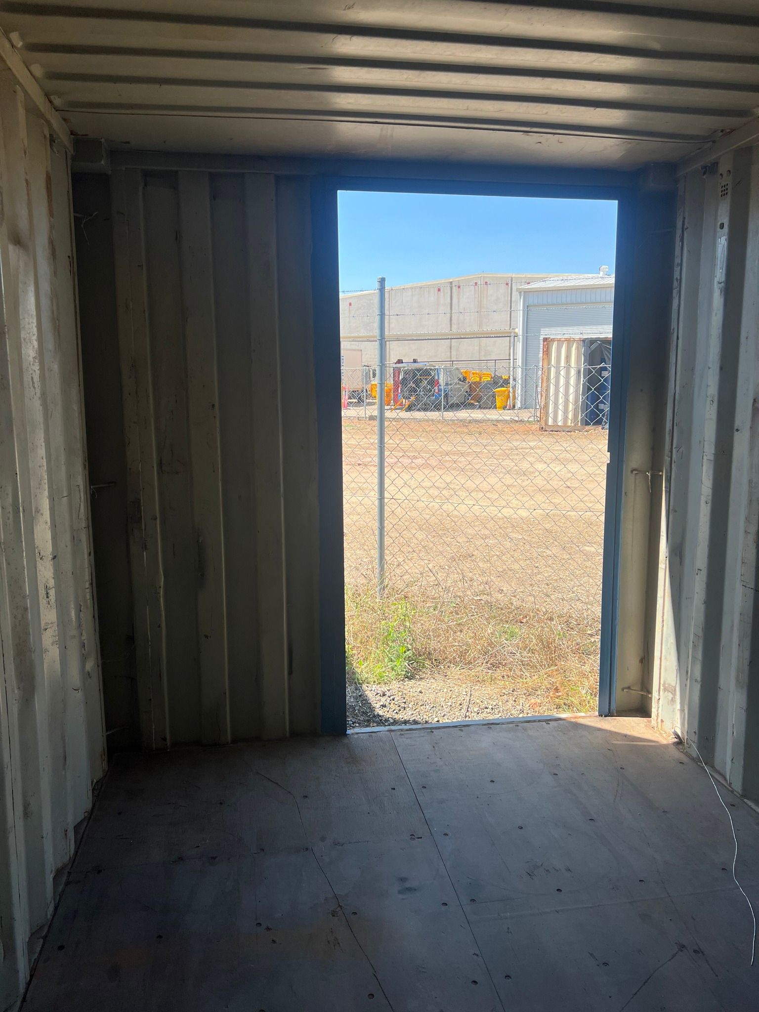 View From Inside a Corrugated Metal Shipping Container  — Rockhampton Container Sales in Kawana, QLD