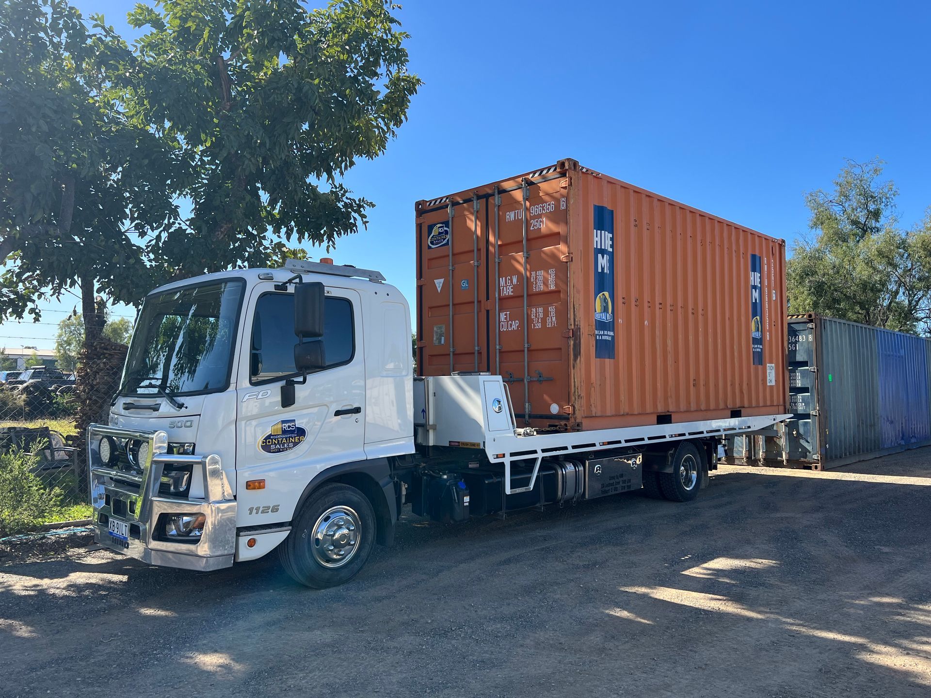 Two Cargo Containers, Gray and Blue — Rockhampton Container Sales in Kawana, QLD