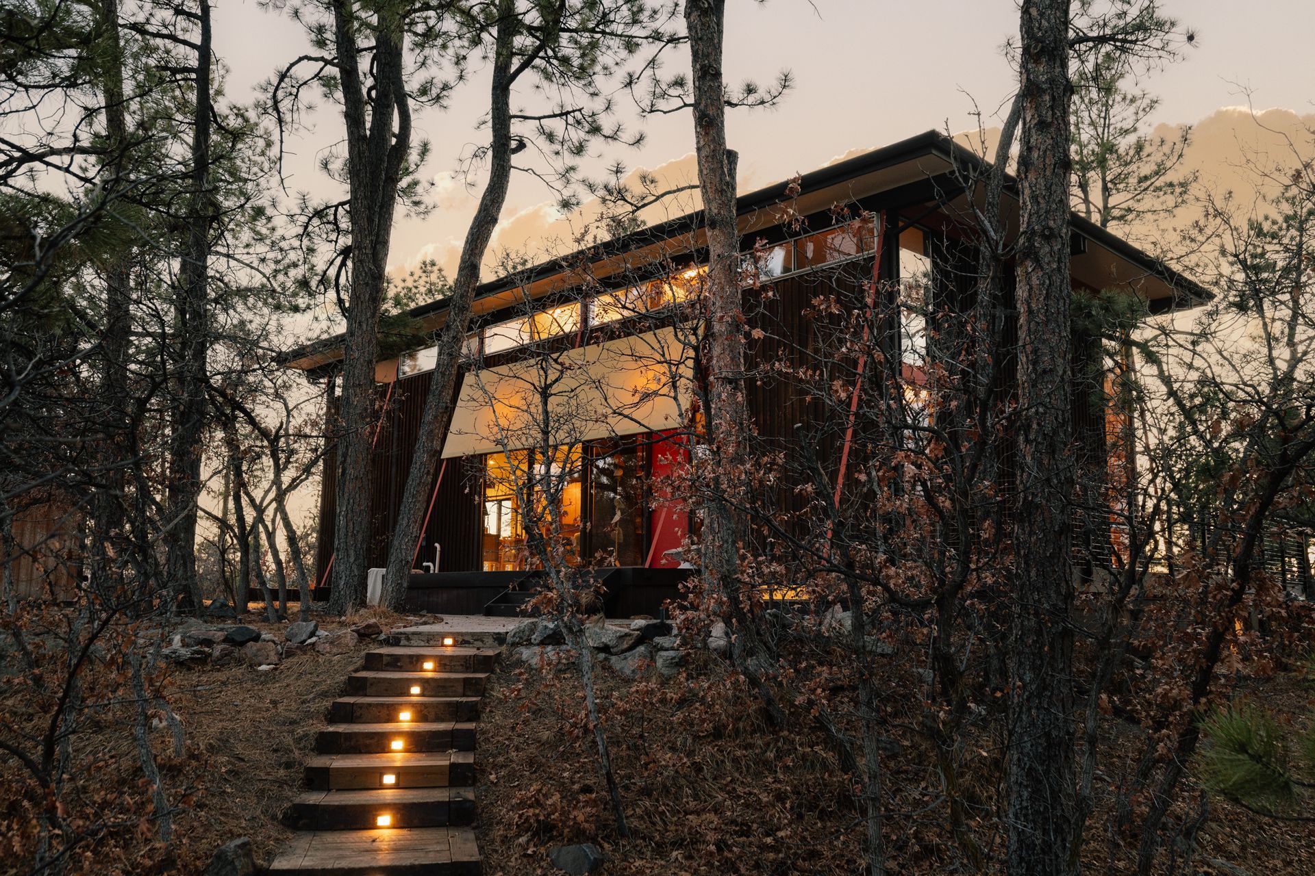 rounded front architectural home