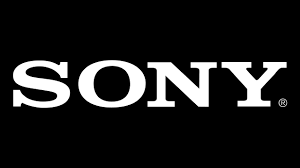 El logotipo de Sony es blanco sobre un fondo negro.