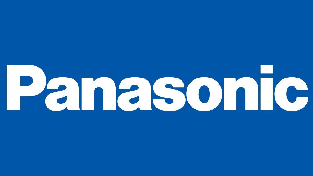 El logotipo de Panasonic está sobre un fondo azul.