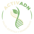 Logo for ActivADN: DNA helix with a leaf, surrounded by a circle. Text reads