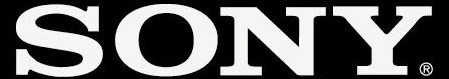 El logotipo de Sony es blanco sobre un fondo negro.