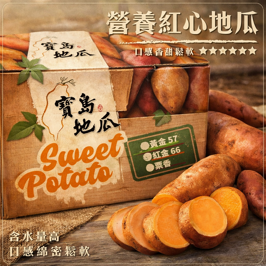 【果農直送】台農66號紅心地瓜_全省免運(8斤/箱)