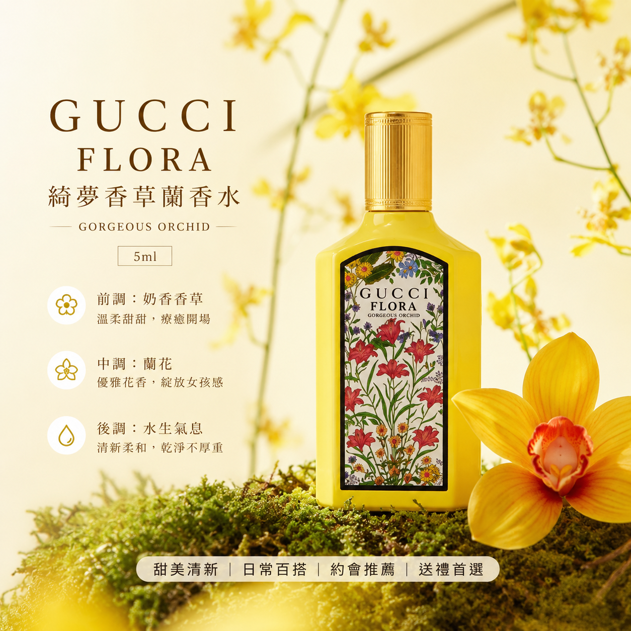 Gucci Flora系列 綺夢香草蘭香水 5ml