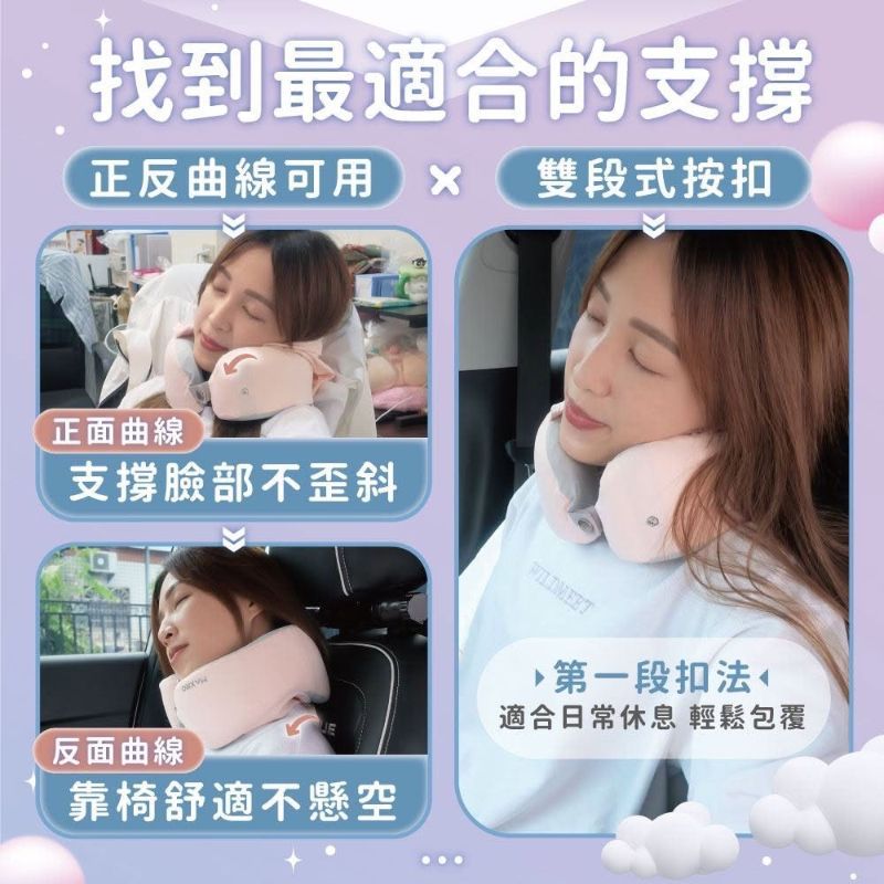 預購-【MAXRO】輕旅枕 U型連帽記憶頸枕 (蜜桃粉/晴天藍/嫩芽綠/森林綠)