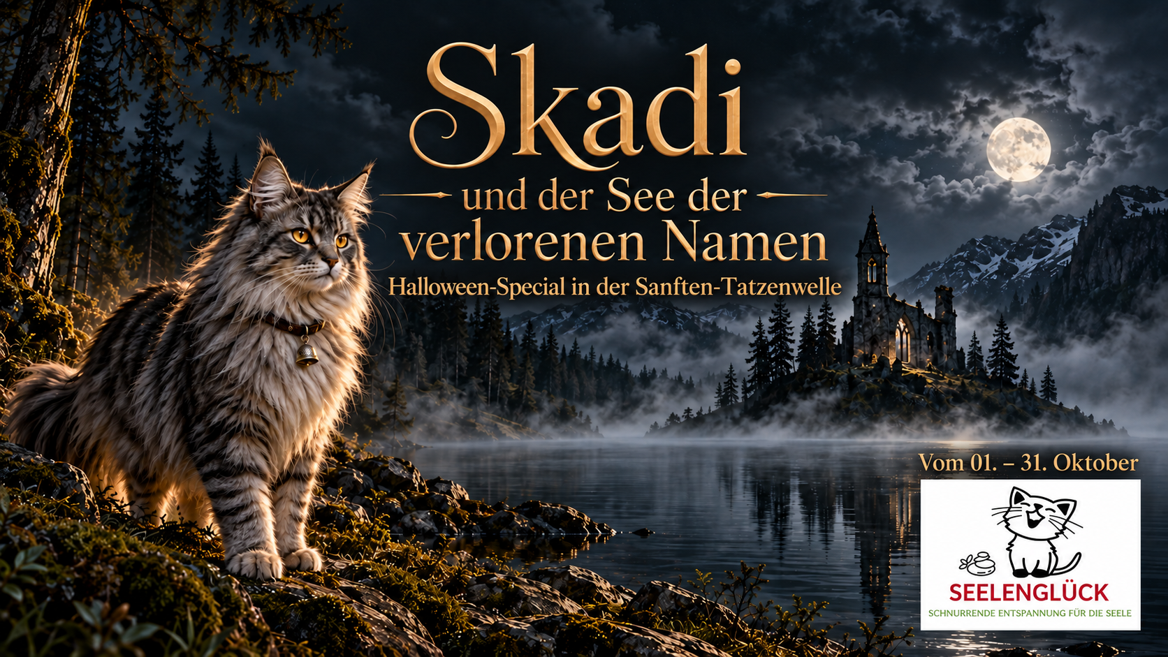 Elegante beige Wellness-Infografik für Katzen, mit fünf Abschnitten und Katzenfotos in einem zarten Blumendesign