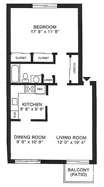 Floor Plan: 1 Bedroom