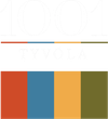 Logo with text "1001 TV VODA" above a colored bar with orange, blue, yellow, and green blocks.