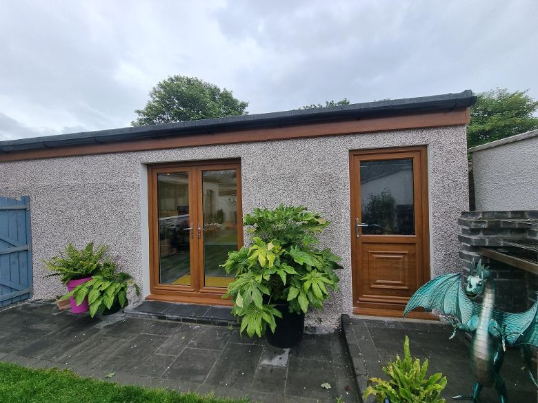 completed detached garage conversion