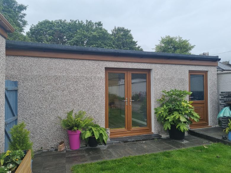 completed detached garage conversion
