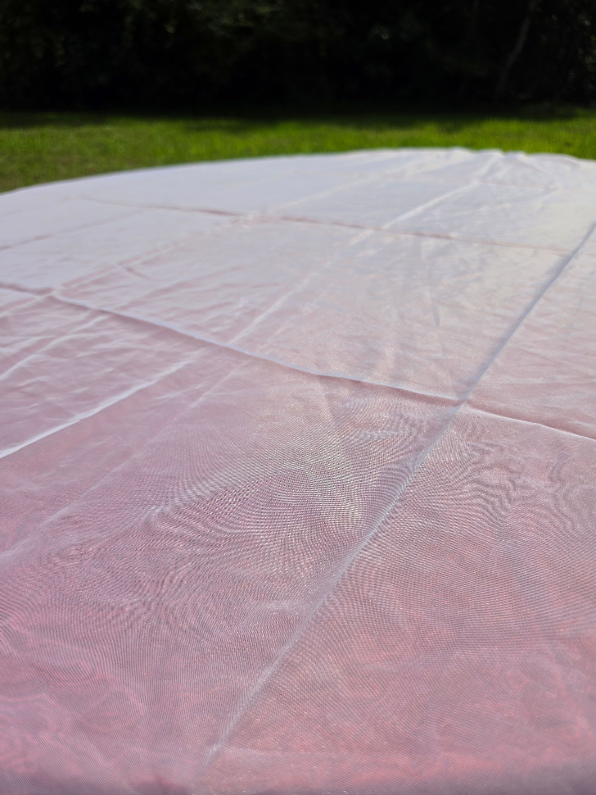6ft Square Sheer Cream Tablecloth Topper