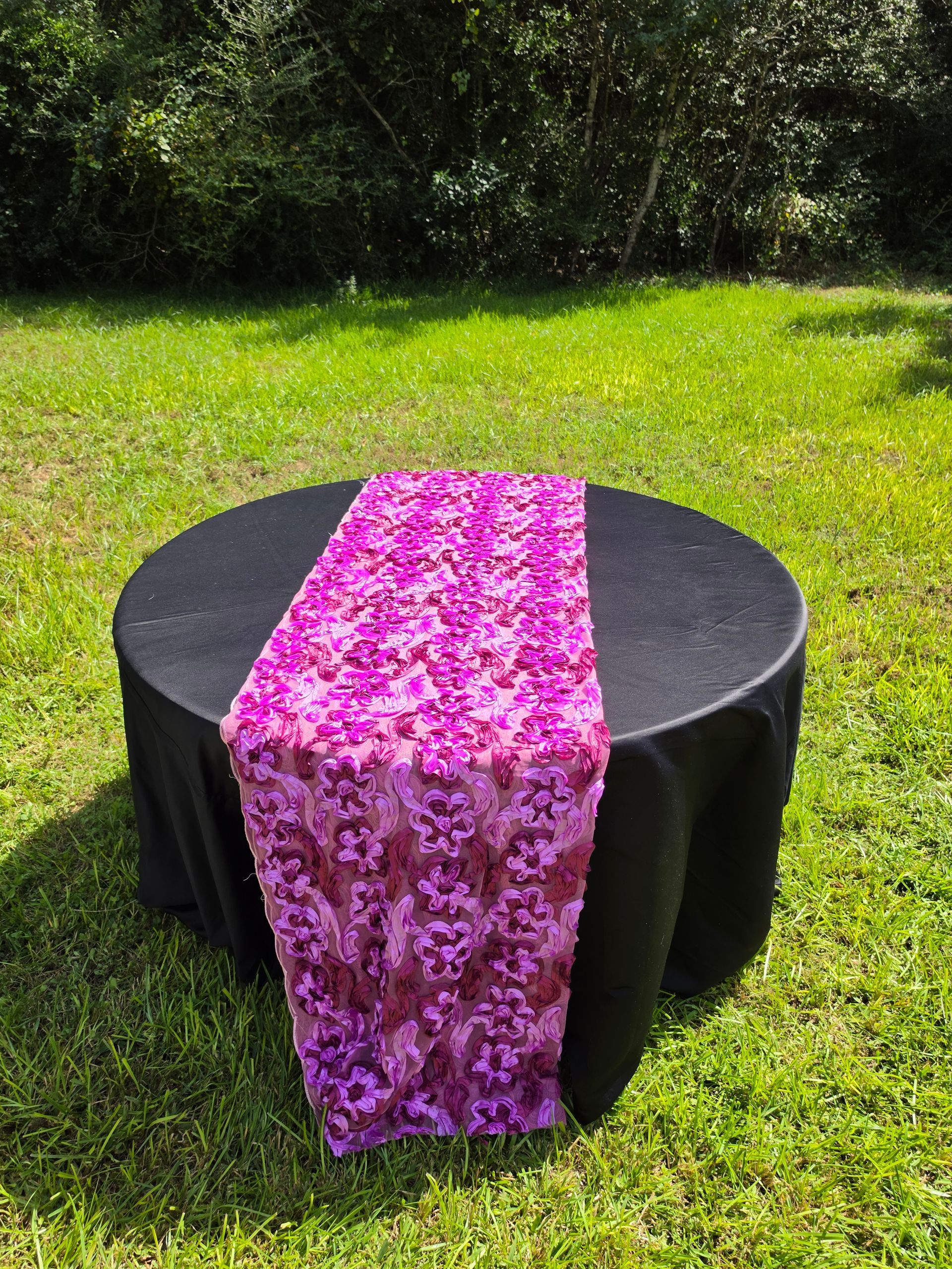 Flower Table Topper Purple & Maroon