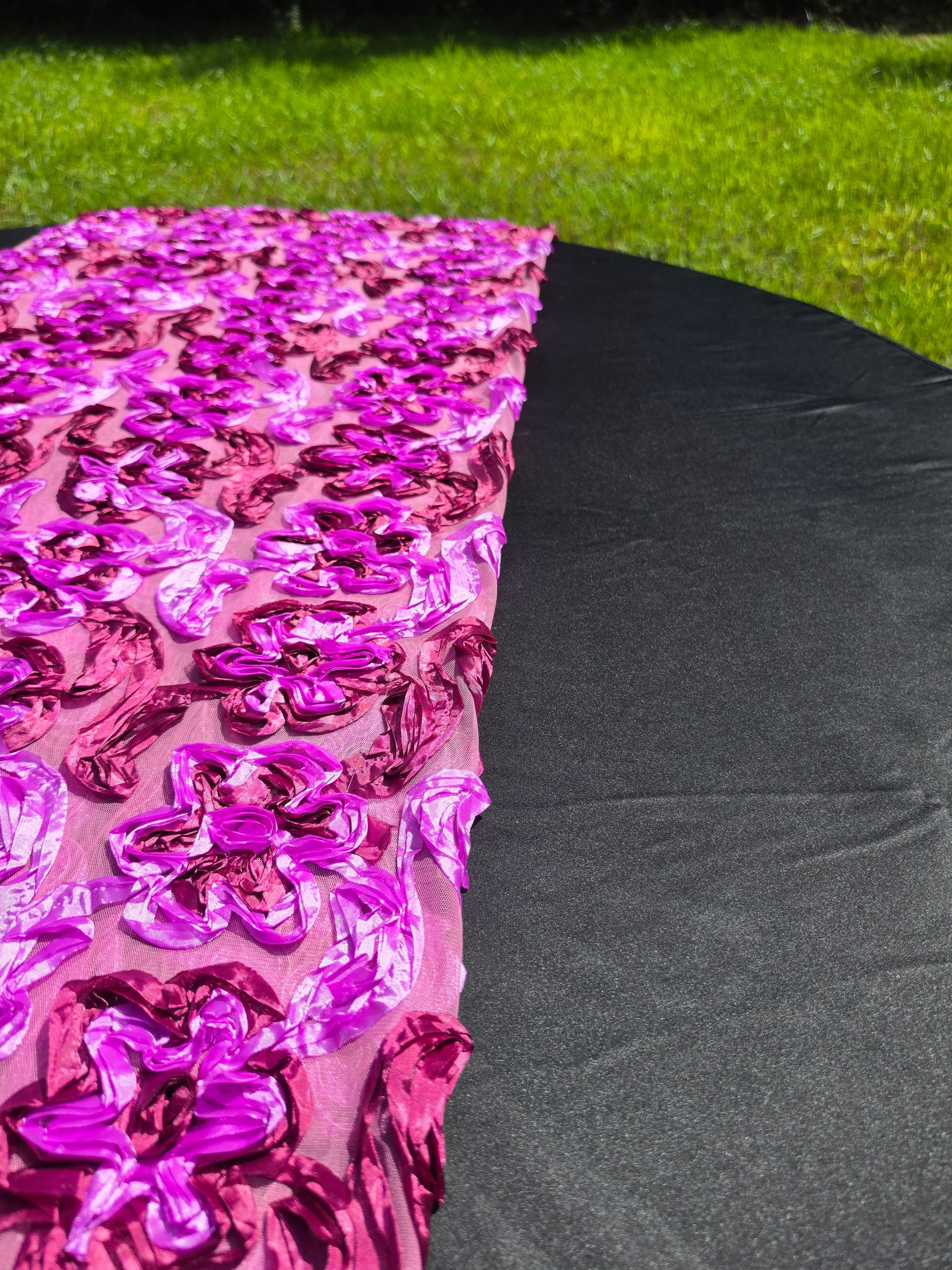 Flower Table Topper Purple & Maroon