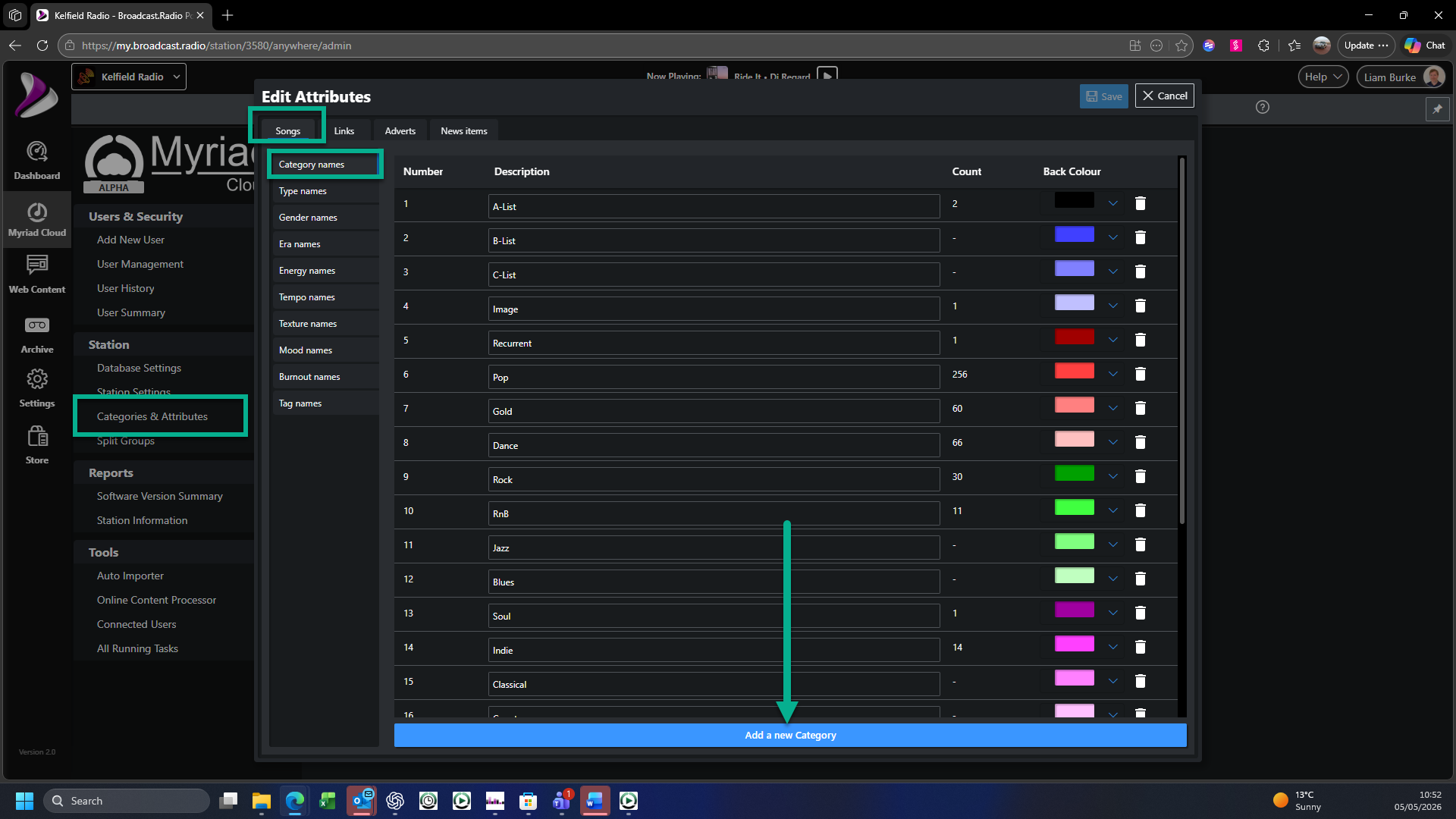 Categories & Attributes Myriad Cloud
