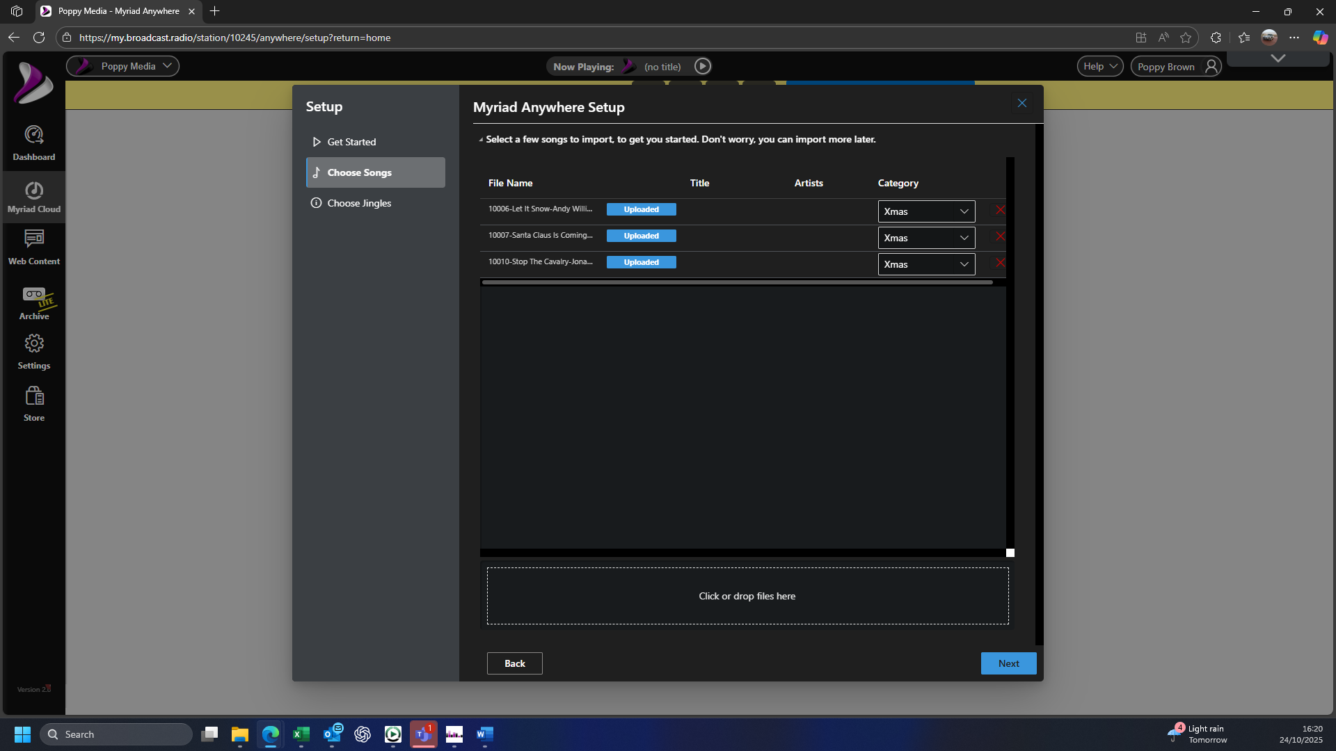 Content is uploaded and categorised.