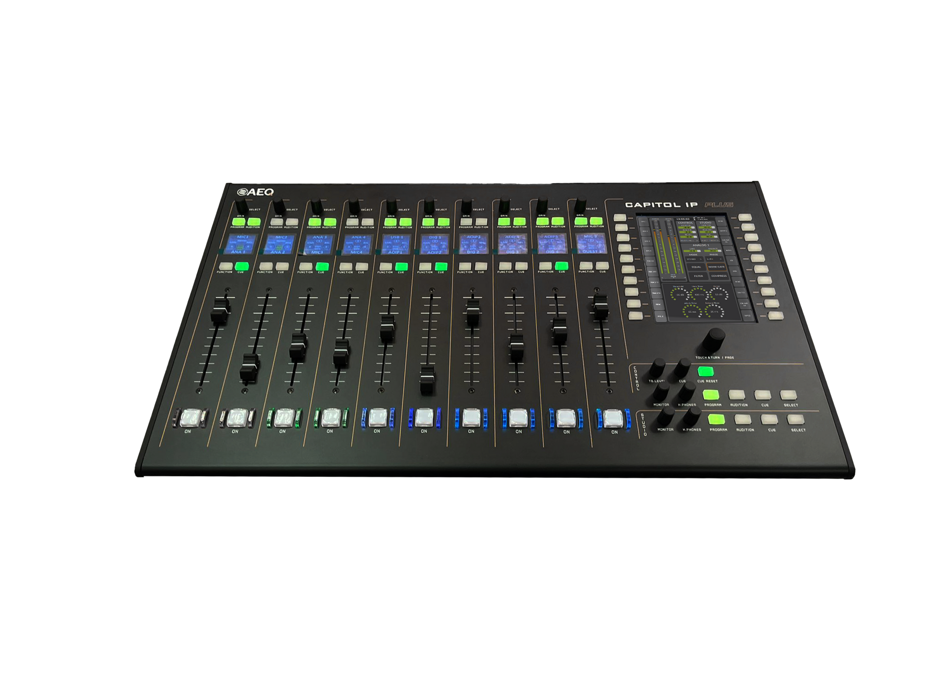 Capitol IP Plus mixing console at angle.