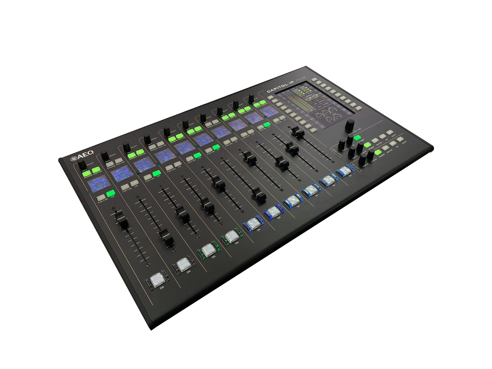 Capitol IP Plus mixing console at angle.
