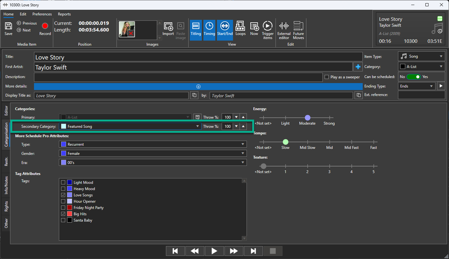 Secondary Category Myriad Playout
