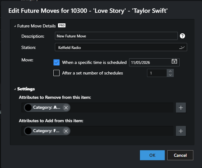 Setting future moves in Myriad Cloud