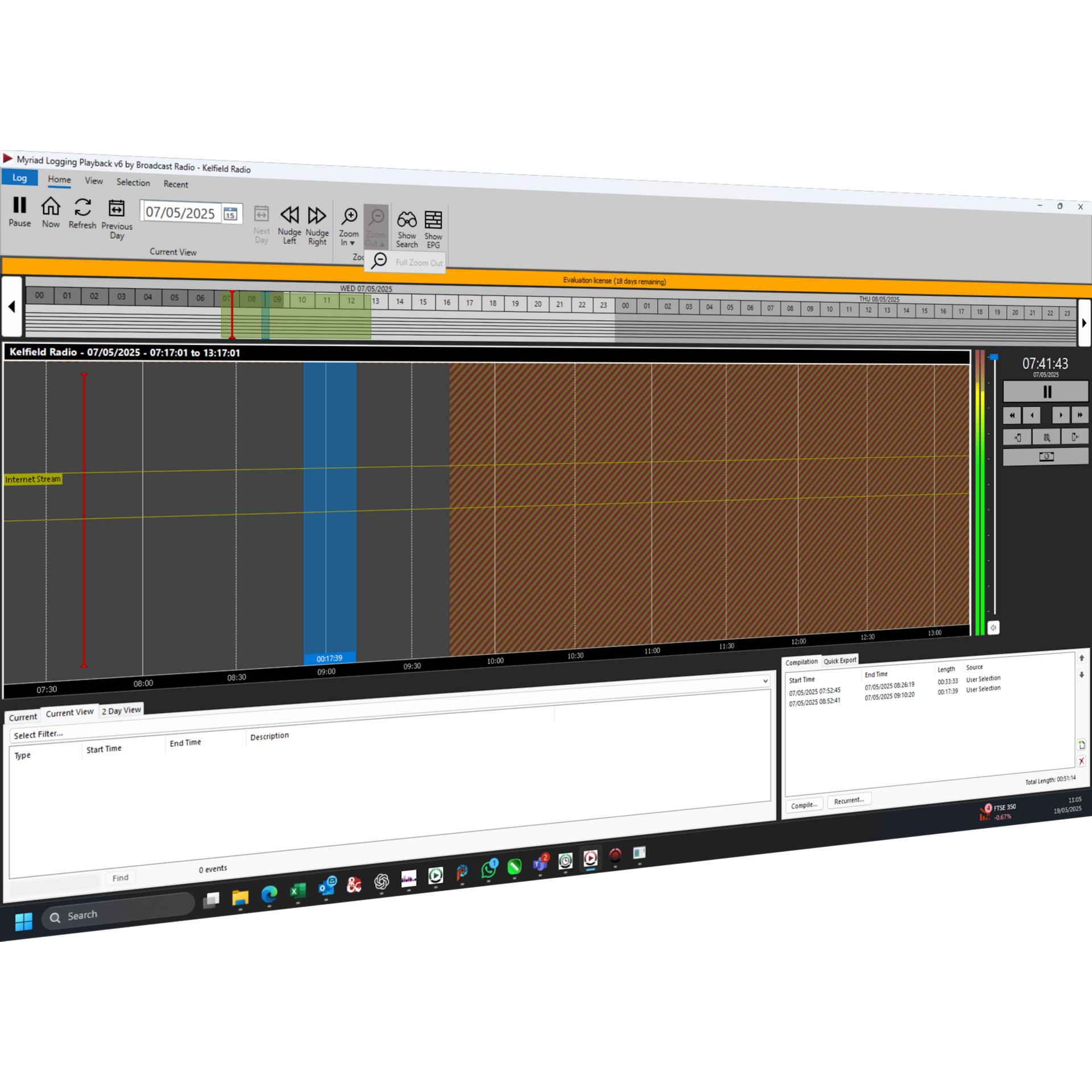 Myriad Logging screenshot with added perspective.
