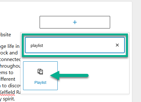 Select the Playlist Widget