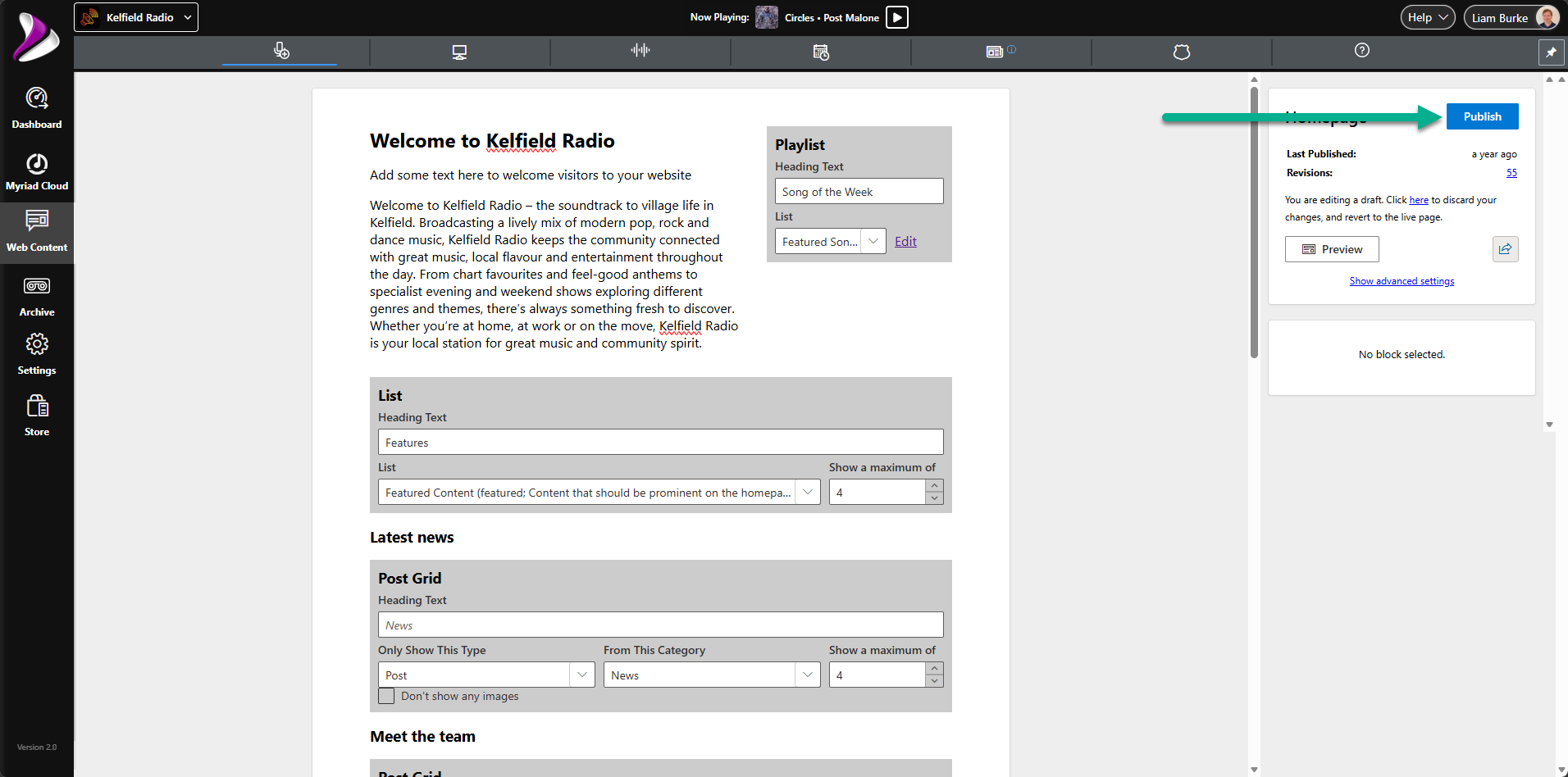 Publish website page