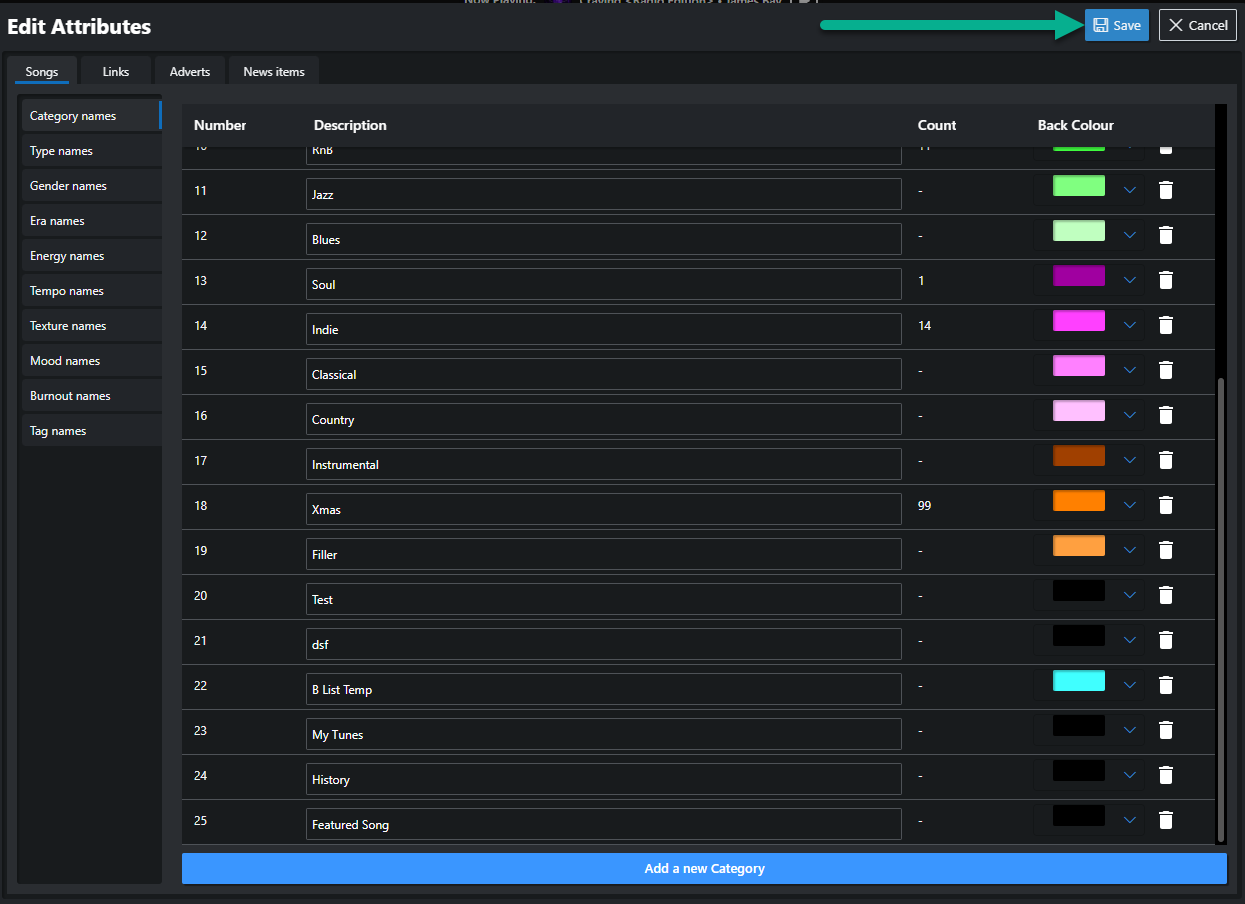 Save new Category Myriad Cloud