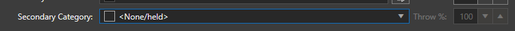 Set Secondary Category to None/Held