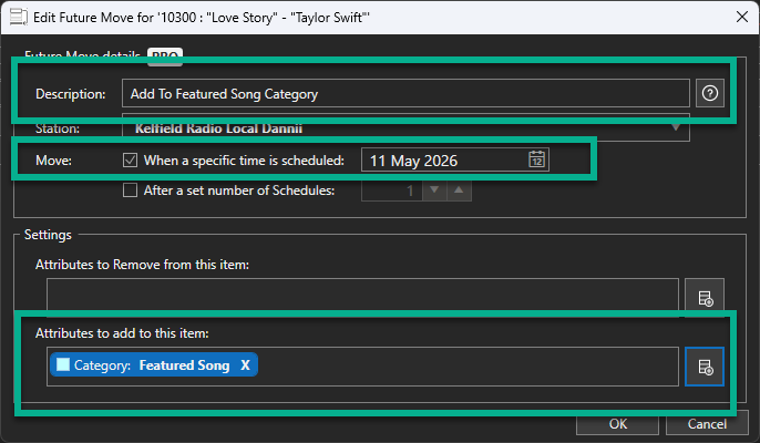 Add Category on set date