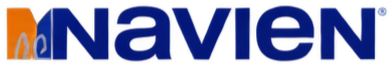 Navien logo in blue and orange text on a white background